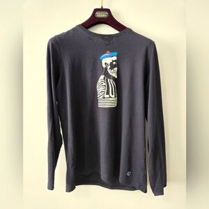 ARMOR LUX 100% cotton Navy Men's Black Sailor Graphic Long Sleeve Shirt. Size L